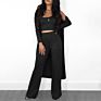 Colors Women Clothing Casual Three Piece Knitted Sweater Outfits (Top+Pants+ Cardigan) 3 Piece Set