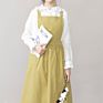 Cotton and Hemp Apron Flower Art Shop Painting Nail Shop Vintage Overalls