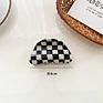 Cross-Border French Irregular Acetate Hair Claw Clip Black and White Board Checkered Large Shark Hair Clip for Women