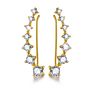 Cubic Zirconia Cz Hypoallergenic Piercing Hoop Earrings S925 Sterling Silver Crawler Earring Cuff Climber Earrings