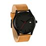 Customized Casual Slim 3 Atm Water Resistant Alloy Men's Leather Watch