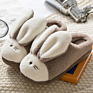 Cute Couples Warm Indoor Hair Slippers Home Plush Animal Rabbit Cartoon Slippers