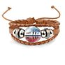 Cute Frozen 2 Princess Bracelets Princess Elsa Bracelet Lovely Cartoon Hand-Woven Cowhide Bracelet for Kids Girls