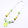 Cute Lemon Slice Pendants Girls Chunky Beads Necklace Child Kids Toddler Chunky Party Jewelry Adjustable Rope