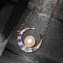 Cute Moon Pearl Pendant Necklace Bracelet Ring Earrings Female Luxury Bridal Set for Women Vintage Rose Gold Jewelry Set