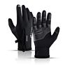 Cycling Gloves Women Touchscreen Full Finger Durable Leather Palm Windproof Mountain Road Bike Riding Gloves with Warm Fleece