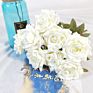 D-Rb002 Novel Design Autumn Dusty Rust Blue Silk Rose Artificial Flowers Bouquet for Wedding Home Decoration