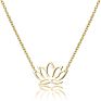 Dainty Lotus Shape Sterling Silver Yoga Pendant Necklace for Women