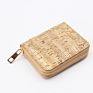 Design Cork Men's Wallet Zipper Bifold Wallet for Women Floral Cork Card Holder Flowers Printing Cork Short Zipper