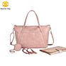 Diaper Tote Bags Large Capacity Diaper Bags with Insulated Pouch Waterproof Premium Pu Leather Maternity Bags