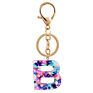 Direct Real Flower Resin Accessory Colorful Girl Alphabet Acrylic 26 Letters Resin Keychain