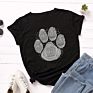 Dog Paw Tshirt Fingerprint Women Tee Shirts Short Sleeve T-Shirts