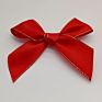 Double Gold Edge Pre-Tied Small Claret Red Satin Ribbon Bows Embellishments 1" for Diy Crafts Gift Wrapping Sewing