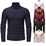Drop Shopping Stock Clothing Pullover Stretch Solid Color Slim Fit Youth Twist Turtleneck Knitwear Men's Sweater
