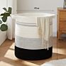 Durable Soft Customized round Foldable Storage Cotton Rope Laundry Basket