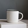 Eco-Friendly Bone Solid Color Glaze Ceramic Mug Drinkware Camping Coffee Enamel Mug Cup
