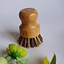 Eco Friendly Bamboo Palm & Sisal Bristles round Mini Scrub Brush Pot Brush Dish Scrubber Natural Kitchen Cleaning Scrubber