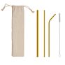 Eeo-Friendly Reusable Drinking Straws Set with Bag Customized Logo 304 Stainless Steel Metal Straw