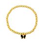 Elastic Gold Plated Copper Beads Stretch Bracelet Enamel Butterfly Charm Bracelet