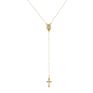 Elegant Long Cross Pendant Necklace Religious Rosary Necklace Dainty Gold Plated Cross Necklace for Women
