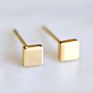 Emanco Small Studs Stainless Steel Earrings Square Shape Minimalist Jewelry