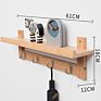 Entryway Wall Mounted Wooden Hanging Shelf with 4 Key Hooks