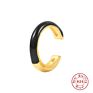 European and American 925 Sterling Silver Geometric C-Shaped Ear Cuff Enamel Hoop Earrings
