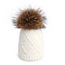 Excellent Design Big Fur Pompom Plain Beanie Hat for Women Men