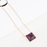 Exquisite Square Natural Stone Pendant Necklace Personalized Blue Pink Quartz Geometric Square Turquoise Stone Pendant Necklace