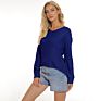 Fashionable and Explosive Solid Color V-Neck Thin Sweater for Ladies Wear Inside