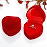 Fenfen Jewelry Gift Box Heart-Shaped Rings Packaging Display Portable Travel Case Velvet Ring Box Ring Jewelry Box