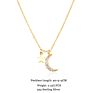 Fuamay Silver Star Moon Stone Necklace 925 Bling Crescent Stars and Moon Necklaces Cadenas De Mujer