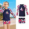 Full Long Sleeve Bathing Suits Kid Swimwear Children Girls Rashguard Set Swimsuit