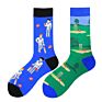 Funky Novelty Asymmetric Ab Socks Colorful Funny Calcetines Hombre Trend Cotton Happy Men Socks