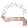 Glitter Birthday Girl Sash Rhinestone Happy Birthday Headbands Set for Girls Birthday Party Supplies