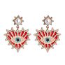 Gold Plated Big Eyes Diamond Evil Eyes Alloy Crystal Stud Earrings Women