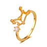 Gold Plated Cubic Zirconia 12 Zodiac Sign Letters Fine Jewelry for Women Men Birthday Gift Bijoux Constellation Rings