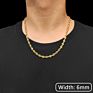 Gold Plated Men Stainless Steel Coffee Bean Link Chain Necklace