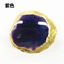 Gold Plated Natural Irregular Crystal Healing Stone Agate Druzy Quartz Slice Telescopic Folding Grip Cell Phone Holder