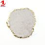 Golden Rim Edge Natural Stone Gemstone Geode Quartz Crystal Druzy Slice Mobile Phone Holder Grip Socket for Cell Phone