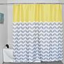Grey and White Zig Zag Striped Pattern Polyester Fabric Customized Design Shower Curtain