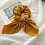 Hair Scrunchies Solid Color Silk Satin Women Bowknot Kids Hair Accessories Scrunchies Bow