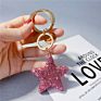 Handbag Bag Hanging Bling Bling Five-Pointed Star Key Chain Creative Blue Red Rhinestone Star Keychain