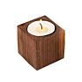 Handcrafted Square Decoration White Wooden Candle Holder Home Decor