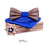 Handmade 3D Adjustable Bow Tie Wooden Set with Pocket Square Brooches for Men