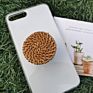 Handmade Bamboo Woven Rattan Airbag Telescopic Mobile Phone Holder Desktop Lazy Phone Grip Gift Jewelry Phone Socket