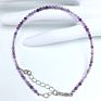 Handmade Gemstone Bracelet 2Mm Small Crystal Faceted Natural Gem Stone Beaded Adjustable Bracelet for Women Jewelry