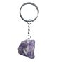 Healing Natural Opal Agates Quartz Stone Crystal Keychains Handbag Purse Holder Lovely Heart Dangle Pendulum Metal Key Chains