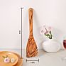 Healthy Cooking Cookware Tools Olive Wood Flat Utensils Wooden Spurtle Set Frying Spatula