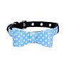 Heyri Pet Polka Dot Dog Accessories Pu Leather Bowknot Pet Collar Dual Layer Dog Tie Decorative Doted Dog Bow Tie Collars
